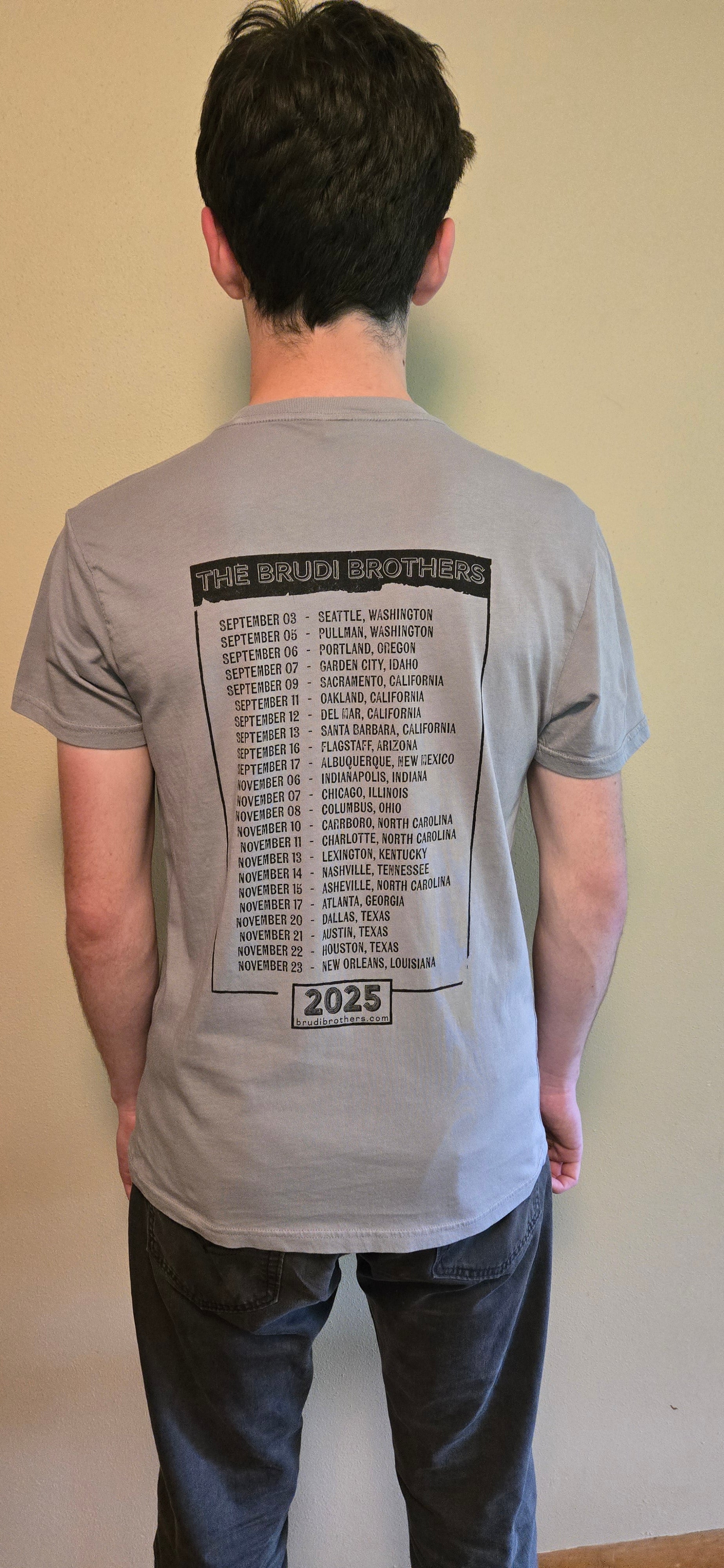 Grey 2025 Tour T Shirt – The Brudi Brothers Shop